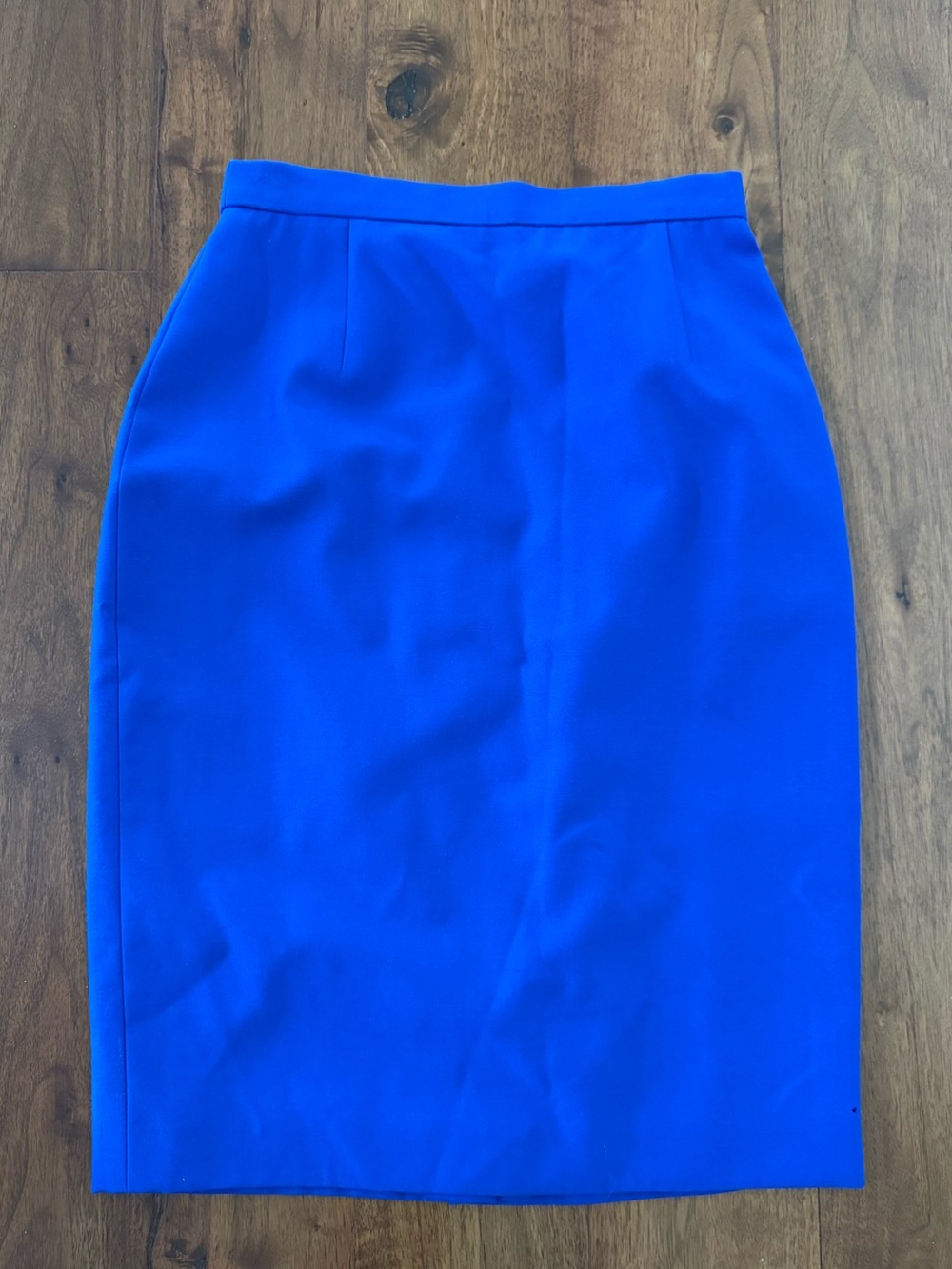 Vintage ESCADA by Margaretha Ley Cobalt Blue Virgin Wool Pencil Skirt SZ 34 / XS